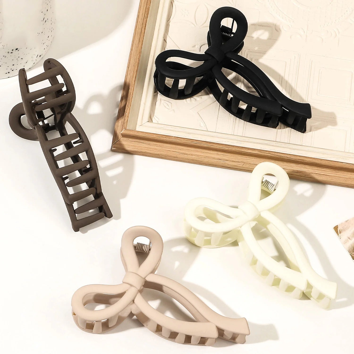 Matte Bow Large Hair Claw Clip for Women