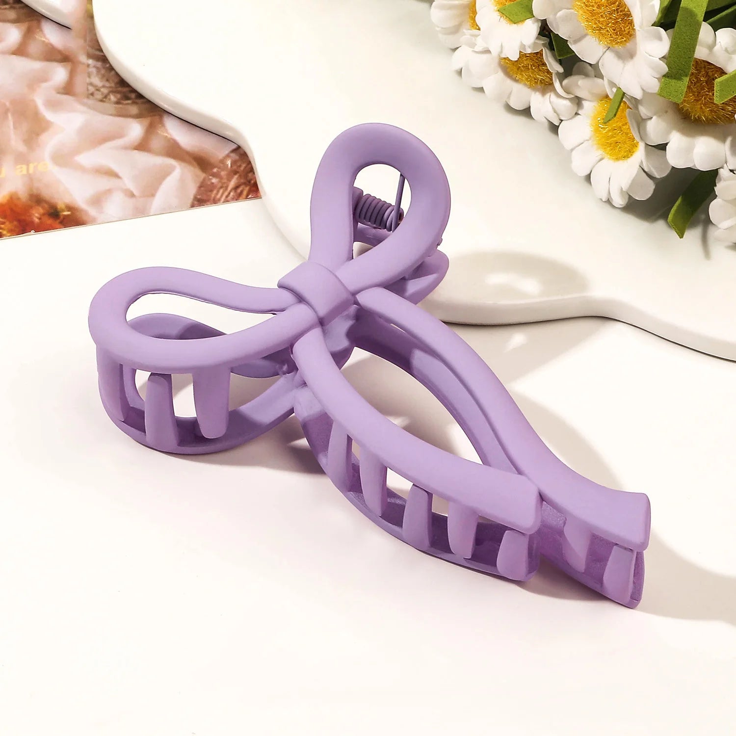 Matte Bow Large Hair Claw Clip for Women