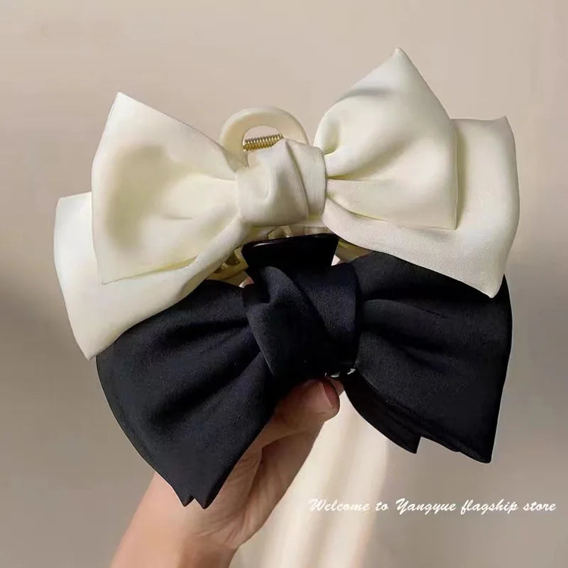 Korean Satin Bow Butterfly Hair Clip for Women