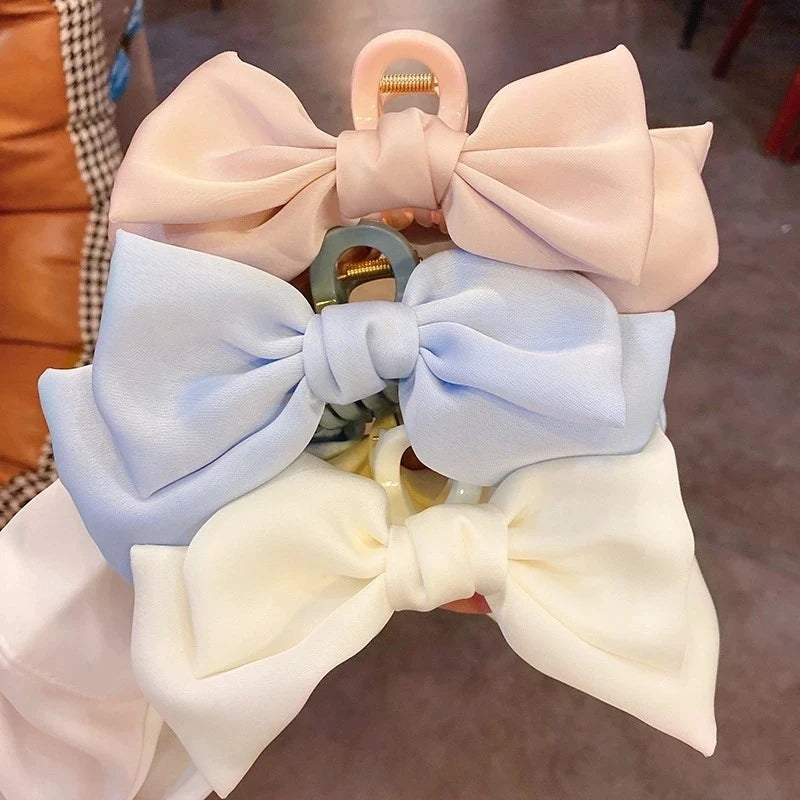 Korean Satin Bow Butterfly Hair Clip for Women