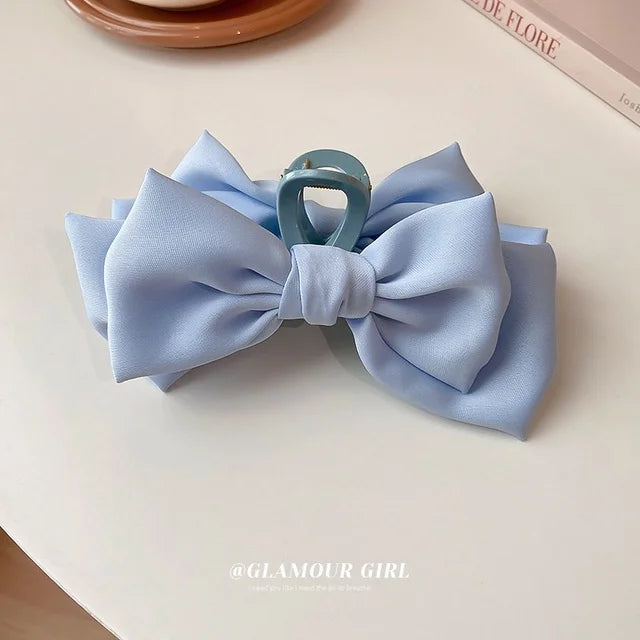 Korean Satin Bow Butterfly Hair Clip for Women
