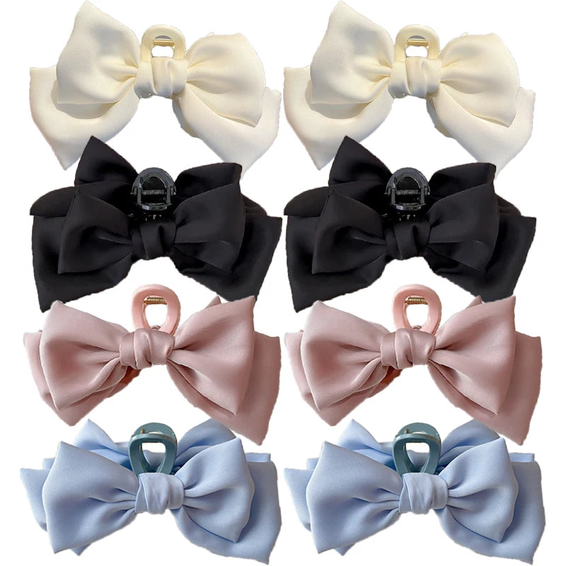Korean Satin Bow Butterfly Hair Clip for Women