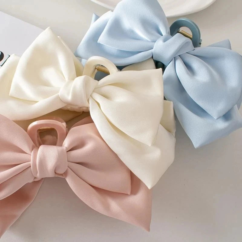 Korean Satin Bow Butterfly Hair Clip for Women