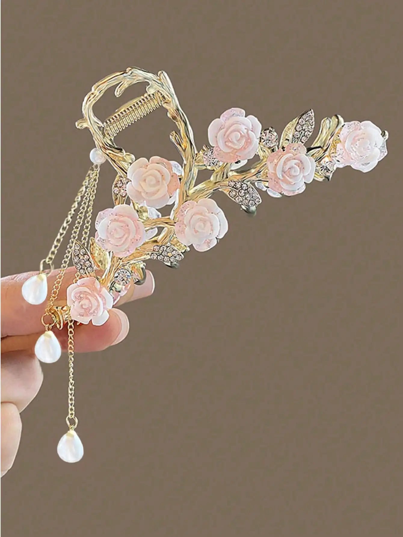 Antique Rose Hair Claw Clip for Women