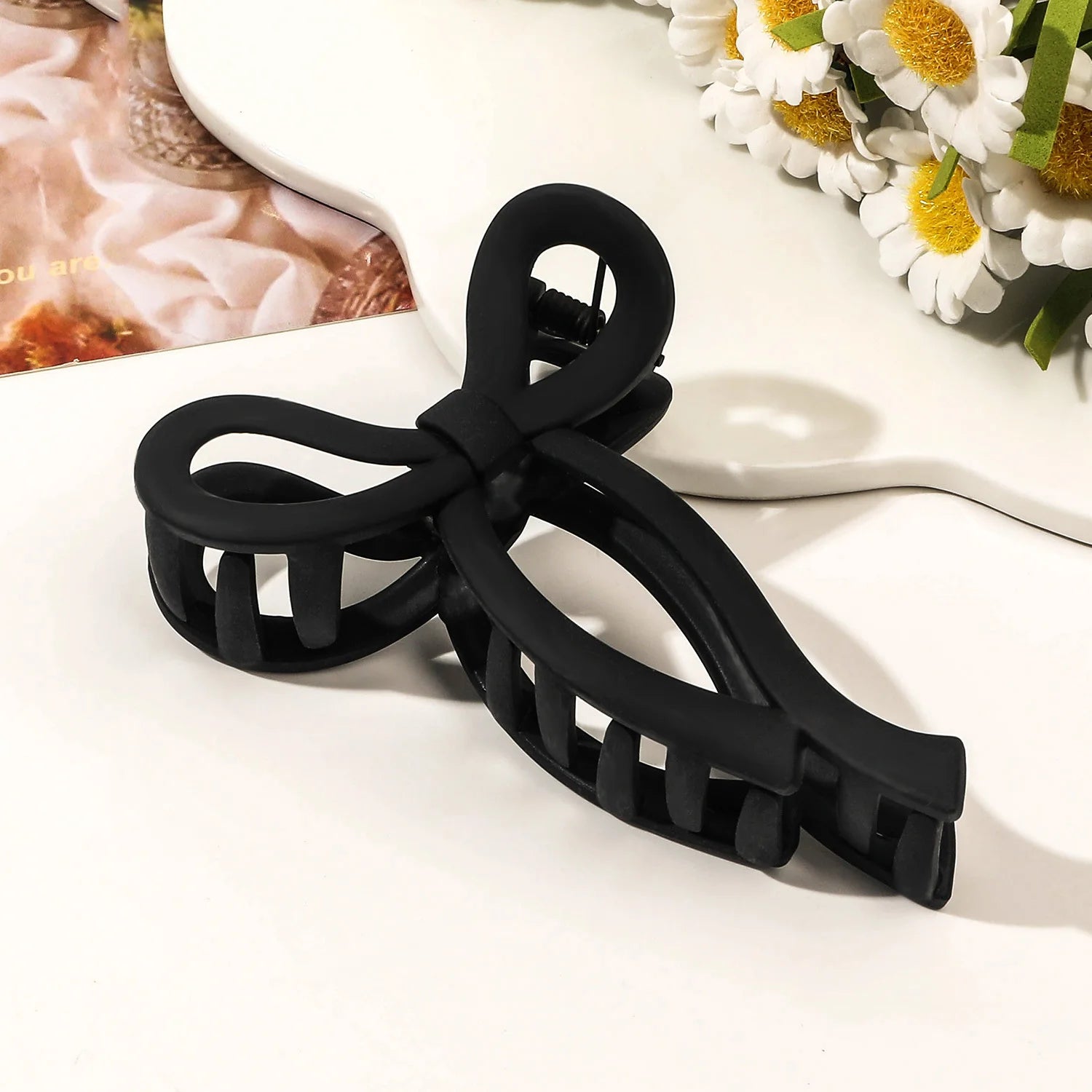 Matte Bow Large Hair Claw Clip for Women