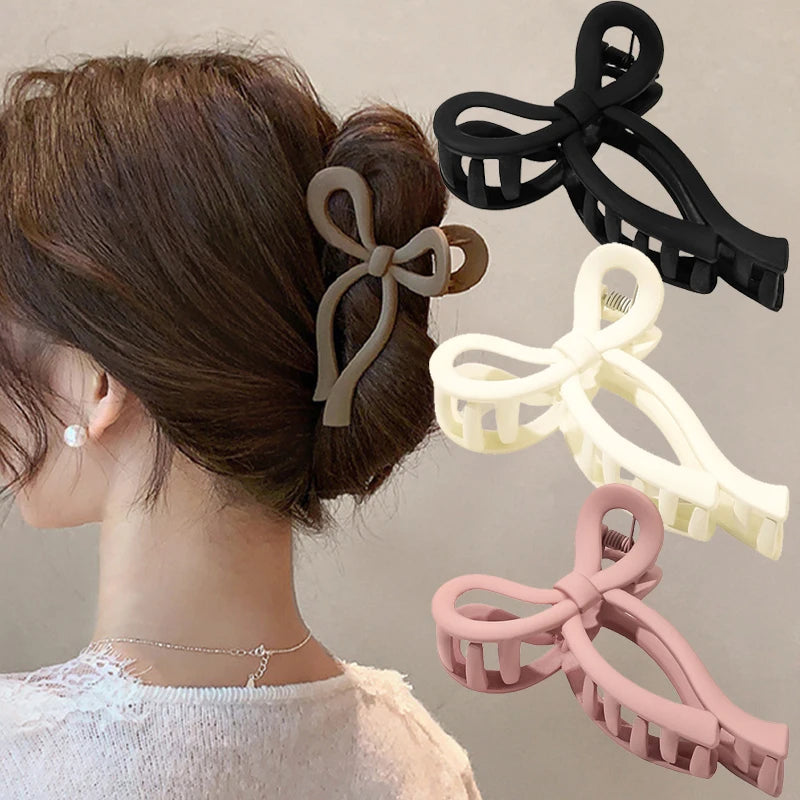 Matte Bow Large Hair Claw Clip for Women