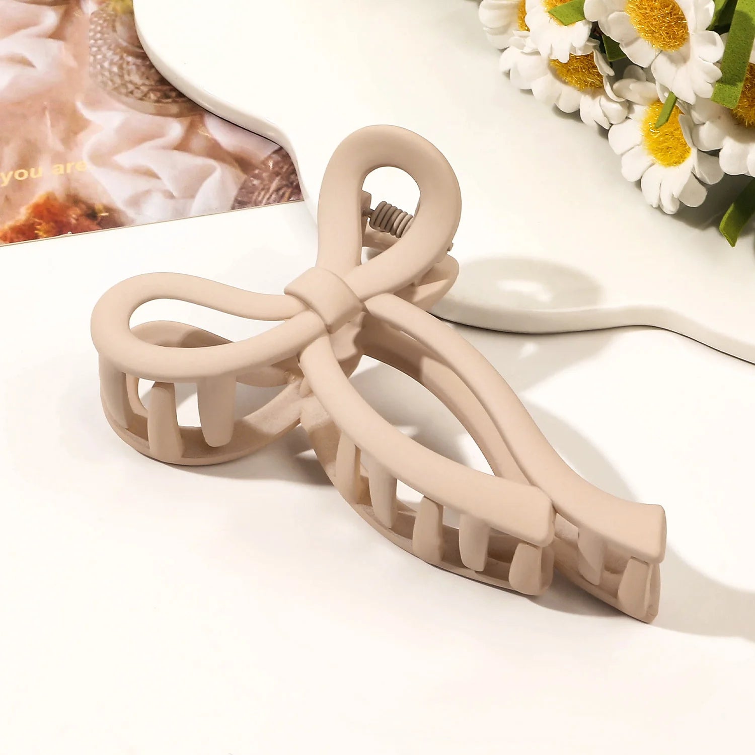 Matte Bow Large Hair Claw Clip for Women