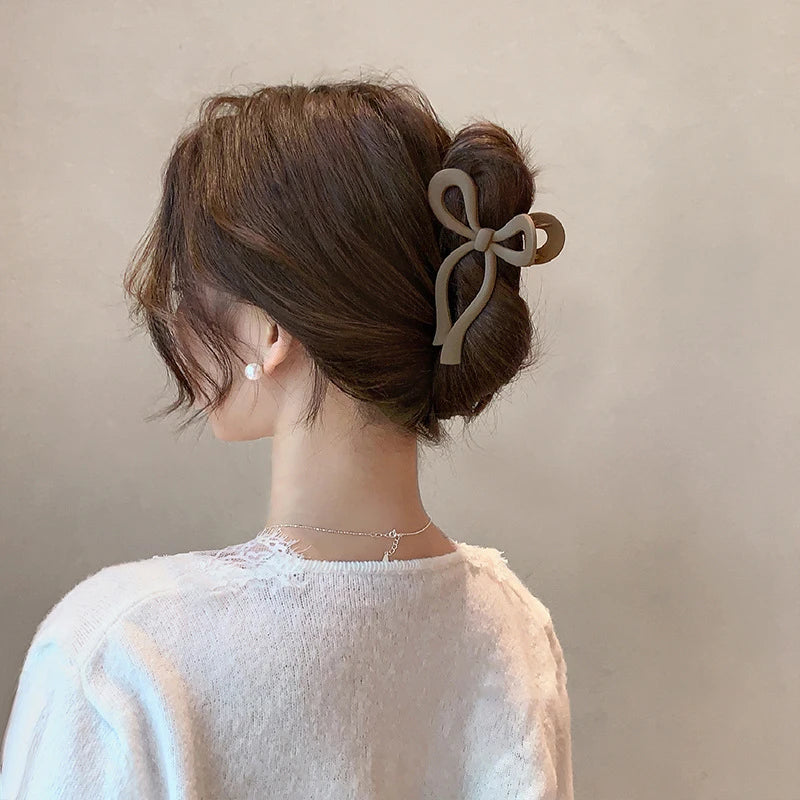 Matte Bow Large Hair Claw Clip for Women