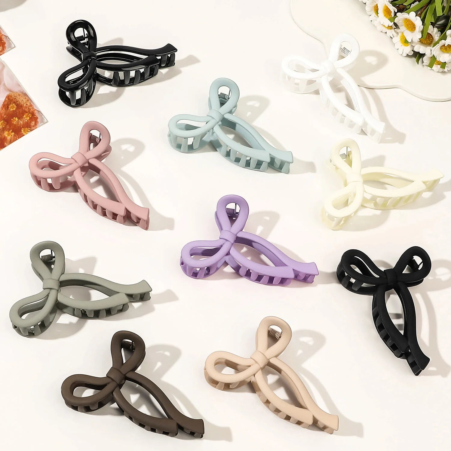 Matte Bow Large Hair Claw Clip for Women